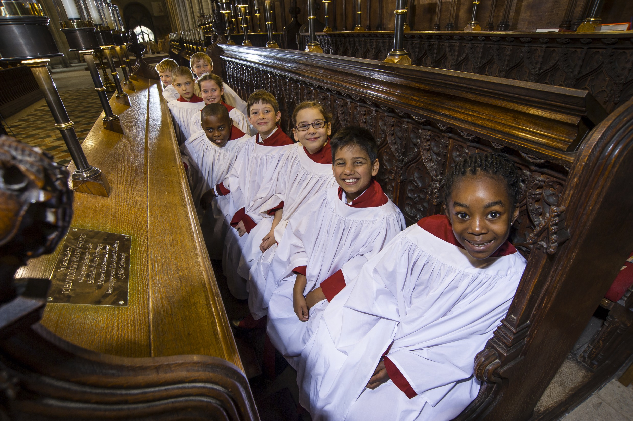 Choristers in the choir stalls